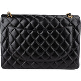 Chanel Quilted Lambskin Gold Maxi Double Flap Crossbody Bag