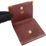 Must de Cartier Bordeaux Leather Small Coin Purse Wallet