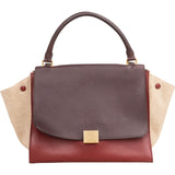 Celine Bicolor Leather Canvas Trapeze Handbag