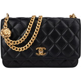 Chanel Quilted Lambskin Camellia Wallet On Chain Crossbody Bag