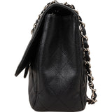 Chanel Quilted Caviar Leather Jumbo Single Flap Crossbody Bag