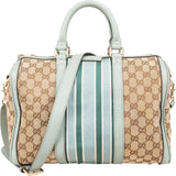 Gucci Monogram GG Canvas Vintage Web Boston Bag Handbag