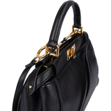 Fendi Black Leather Mini Peekaboo Handbag