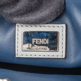 Fendi Blue Leather FF 2Jours Whipstitch Tote Handbag