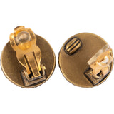 Chanel Vintage CC Emblem Round Clip-On Earrings