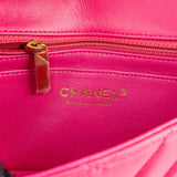 Chanel Quilted Chevron Lambskin Small Single Flap Crossbody Bag
