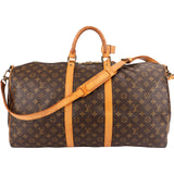 Louis Vuitton Monogram Canvas Keepall 55 Bandoulière Travel Bag