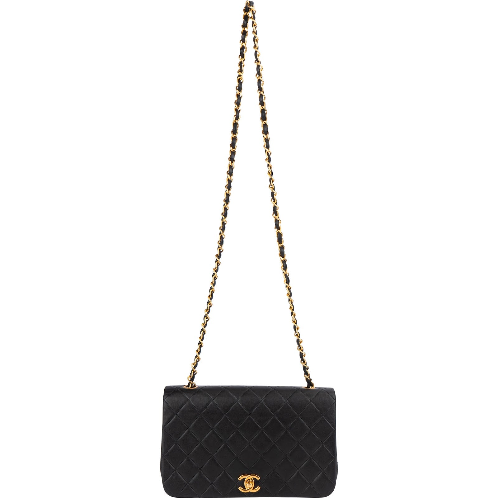 Chanel Quilted Lambskin 24K Gold Turnlock Single Flap Crossbody Bag - vintageandkickz
