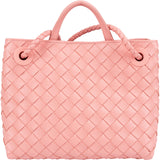 Bottega Veneta Pink Intrecciato Leather Small Andiamo Tote Handbag