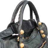 Balenciaga Dark Green Leather City Handbag