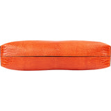 Loewe Orange Lizard-Embossed Leather T Pouch