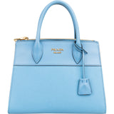 Prada Saffiano Leather Small Promenade Double Zip Kelly Style City Handbag