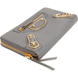 Balenciaga Grey Classic Leather Zip Wallet