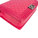 Chanel Pink Quilted Lambskin Large Boy Crossbody Bag