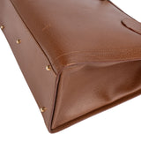 Gucci Brown Pebbled Leather Bamboo Top Handle Tote Handbag