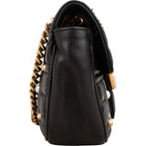 Gucci Monogram Quilted Leather GG Marmont Pearl Studded Shoulder Crossbody Bag