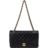 Chanel Quilted Lambskin CC Medium Double Flap Shoulder Bag