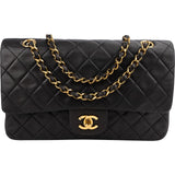 Chanel Quilted Lambskin Medium 24K Gold Double Flap Shoulder Bag