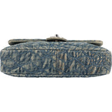 Chanel Denim Camellia Single Flap Crossbody Bag