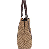 Gucci Monogram GG Large Bamboo Tote Handbag