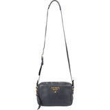 Prada Blue Vitello Daino Leather Camera Crossbody Bag