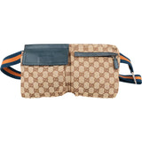 Gucci Grained Leather Monogram GG Canvas Crossbody Belt Bag