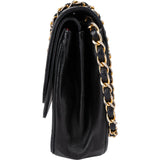 Chanel Quilted Lambskin 24K Gold Half Moon Single Flap Shoulder Bag