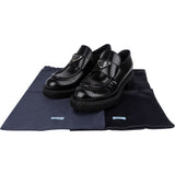 Prada Black Brushed Patent Leather Loafers (37)