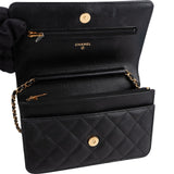 Chanel Quilted Caviar Leather Wallet On Chain Crossbody Bag