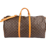 Louis Vuitton Monogram Canvas Keepall 60 Bandoulière Travel Bag