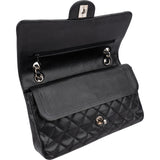Chanel Quilted Caviar Leather Palladium Medium Double Flap Shoulder Bag