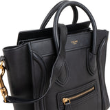Celine Black Calfskin Leather Luggage Handbag