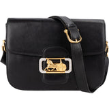 Celine Black Boxcalf Triomphe Shoulder Bag