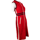Gucci Red Sleeveless Web Stripe Zip-Up Dress (M)