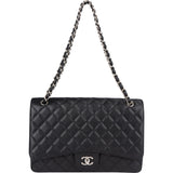 Chanel Quilted Caviar Leather Maxi Single Flap Crossbody Bag