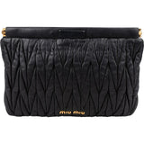 Miu Miu Black Matelassé Nappa Leather Clutch
