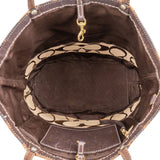 Coach Monogram Signature Stripe Tote Shoulder Bag