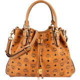 MCM Monogram Visetos Drawstring Hobo Handbag