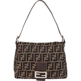 Fendi Monogram FF Zucca Canvas Mamma Baguette Shoulder Bag
