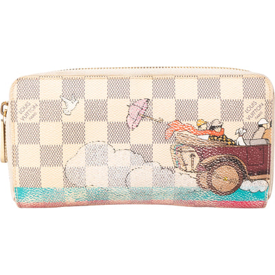 Louis Vuitton Monogram Damier Azur Canvas Illustre Illustré Transatlantic Zippy Wallet