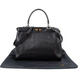 Fendi Black Leather Peekaboo Regular Handbag