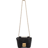 Chloé Black Leather Elsie Turnlock Crossbody Bag