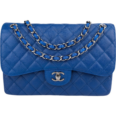 Chanel Quilted Caviar Leather Jumbo Double Flap Crossbody Bag xx maße / datacode, fehlende Ecken - vintageandkickz
