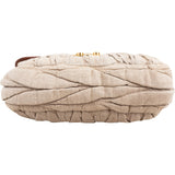 Miu Miu Linen Studded Fringe Small City Coffer Shoulder Crossbody Bag