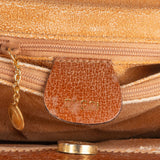 Gucci Grained Leather Bamboo Handbag