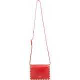 Valentino Garavani Red Calfskin Rockstud Crossbody Bag