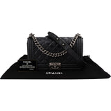 Chanel Quilted Leather Medium Boy Single Flap Crossbody Bag