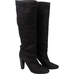 [🔄️B12 / F15] Hermès Black Cotton Knee High Boots - vintageandkickz