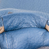 Chloé Blue Grained Calfskin Marcie Saddle Crossbody Bag