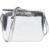 Celine Metallic Silver Patent Leather Classic Box Medium Crossbody Bag